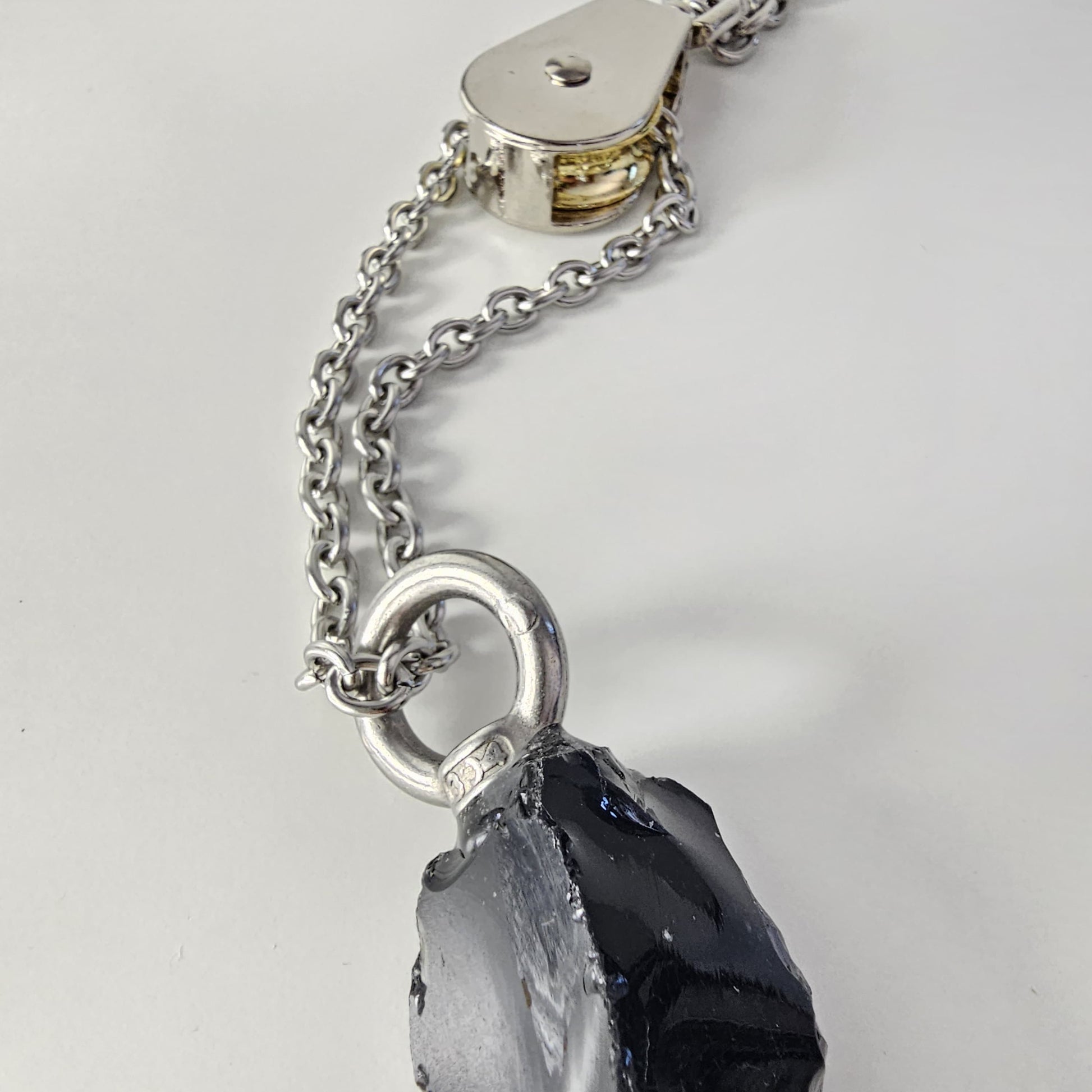 Collar Drusa Obsidiana Magnum