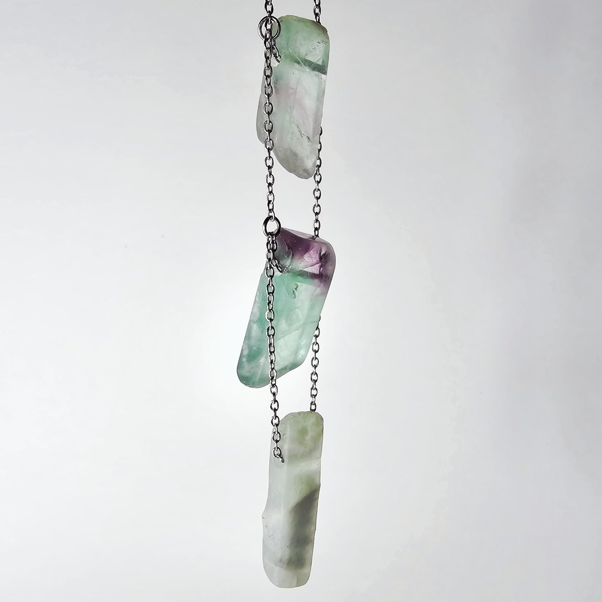 Collar Kaona Fluorita Trio Vertical