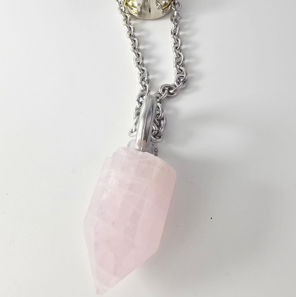 Collar Drusa Cuarzo rosado Magnum