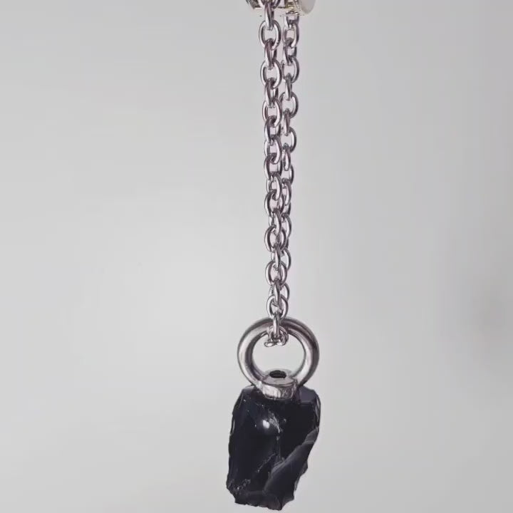 Collar Drusa Obsidiana Magnum