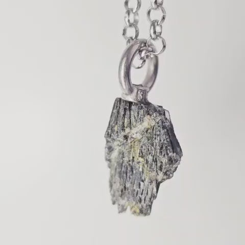 Collar Drusa   Cianita Gris