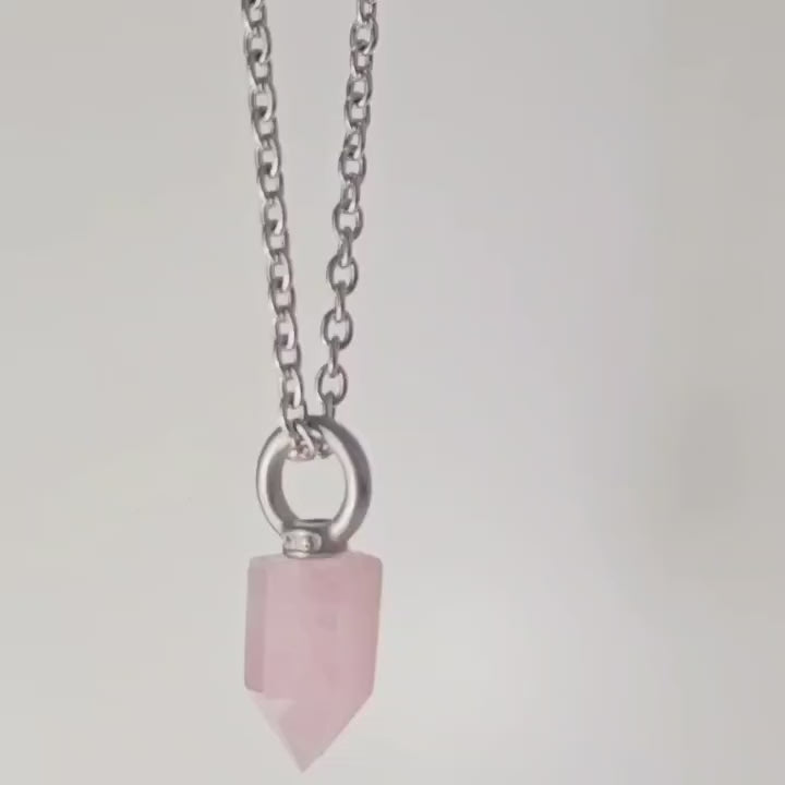Collar Drusa Cuarzo rosado Magnum