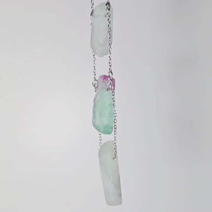Collar Kaona Fluorita Trio Vertical